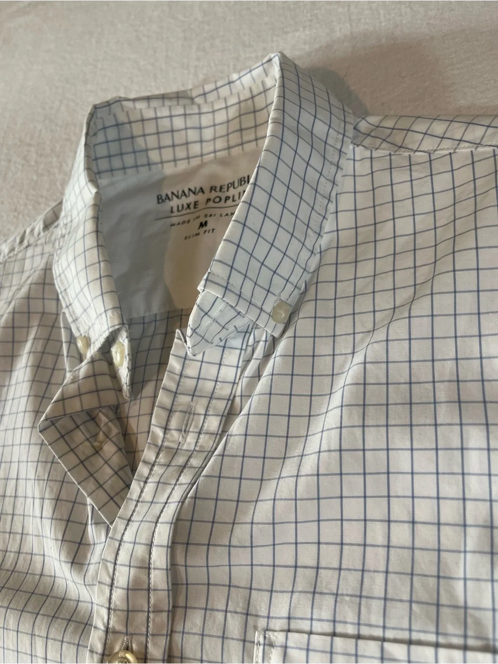 Banana Republic Luxe Poplin Slim Fit Button Down Shirt Men’s M